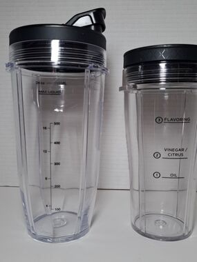 Ninja Blender 24oz Cup w/ Sip & Seal Lid, + 16oz Blender Cup for Dressings
